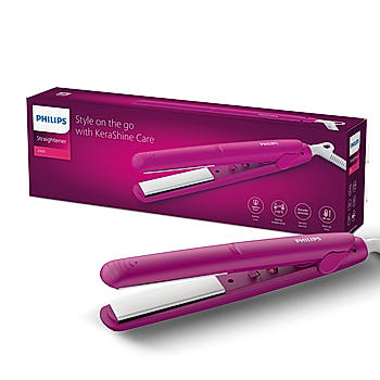 Hair Straightener - I SilkProtect Technology minimizes heat damage I Keratin infused Ceramic plates for glossy frizz-free straight hair | On-the-Go Travel Friendly Hair Straightener for Women | BHS252/00