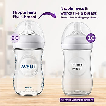 Avent- Natural Response Feeding Bottle for Babies aged 3 to 6 months | 260ml | BPA Free | SCY903/01