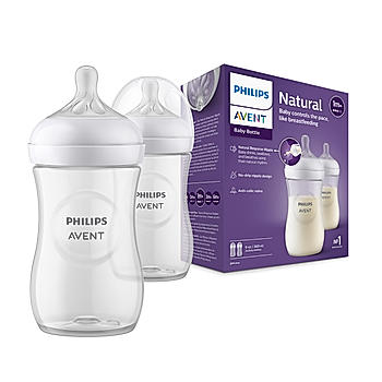 Avent- Natural Response Feeding Bottle  for Babies aged 3 to 6 months | 260ml | Pack of 2 | BPA Free | SCY903/02