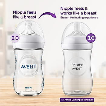 Avent- Natural Response Feeding Bottle  for Babies aged 3 to 6 months | 260ml | Pack of 2 | BPA Free | SCY903/02