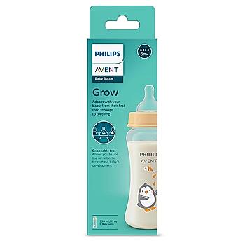 Avent- Grow Feeding Bottle for Babies aged 6 months and above | 330ml | Pack of 1| Anti Colic | BPA Free | SCF064/01