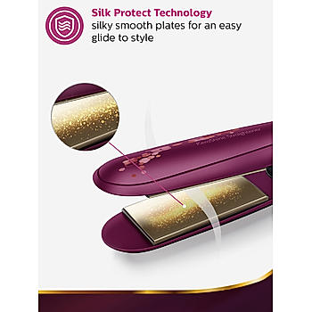 Hair Straightener - | Kerashine Titanium Wide Plate | Silkprotect Technology | BHS738/00