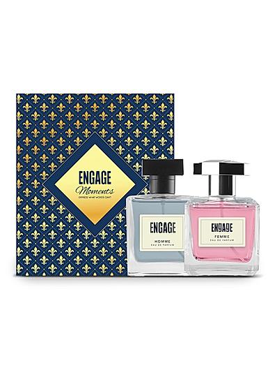 Engage Moments Luxury Perfume Gift for Men & Women, Long Lasting, Ideal Wedding Gift, Anniversary Gift, Fresh & Floral, Pack of 2