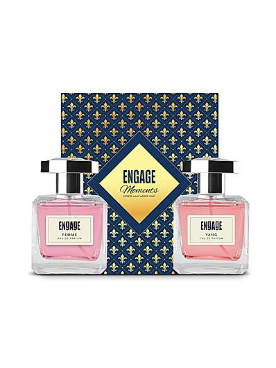 Engage Moments Luxury Perfume Gift for Women, Long Lasting, Birthday Gift, Fruity & Floral, Pack of 2