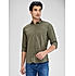 Lawman Solid Slim Fit Green Shirts