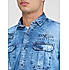 Lawman Printed Slim Fit Blue Shirts