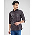 Lawman Printed Slim Fit Dark Grey Shirts