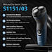 Electric Shaver - I Wet and Dry Shave, 3D Floating Heads, 27 Self Sharpening Blades, Cordless, Waterproof S1151/03