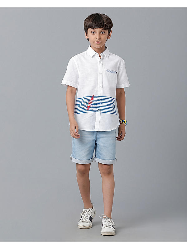 COTTON SLUB HALF SLEEVE SHIRT