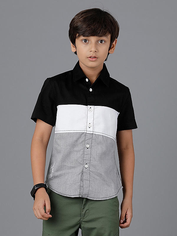 COTTON OXFORD HALF SLEEVE SHIRT CUT AND SEW SHIRT