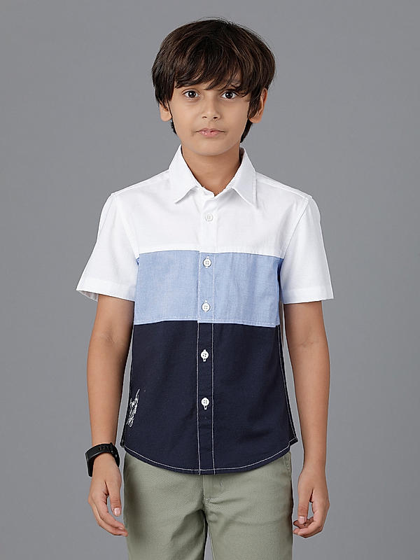 COTTON OXFORD HALF SLEEVE SHIRT CUT AND SEW SHIRT