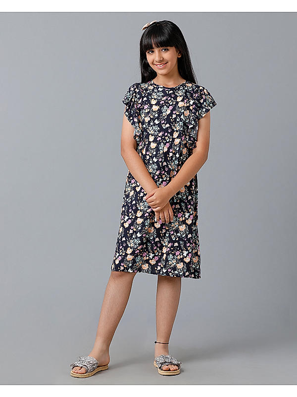 PRINTED RAYON REGULAR DRESS