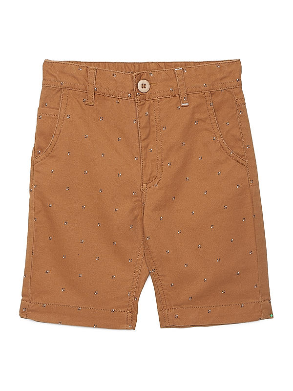 BOYS PRINTED TWILL SLIM FIT COTTON SHORTS