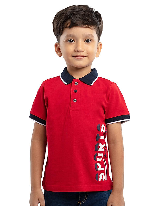 BOYS PIQUE SOLID POLO T SHIRT