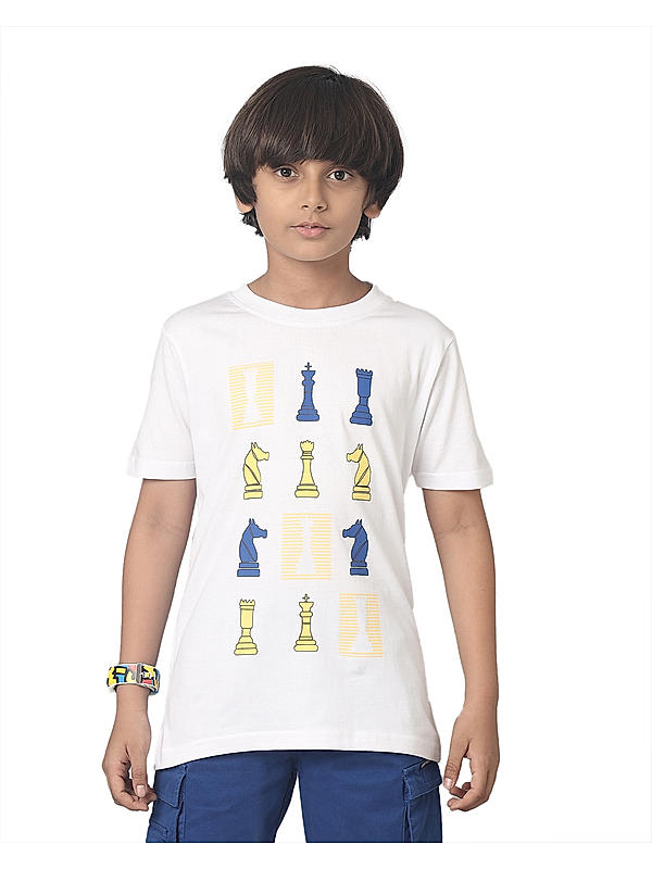 PRINTED BOYS ROUND NECK T SHIRT