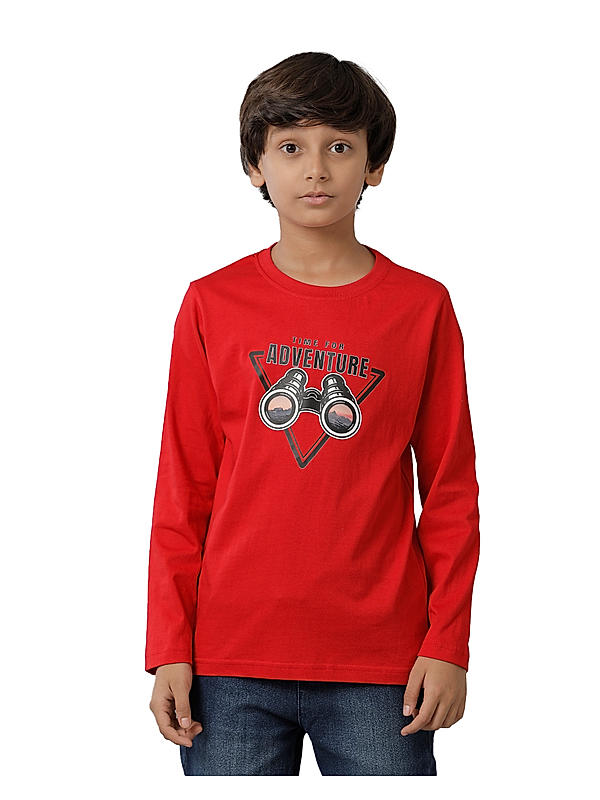 PRINTED BOYS ROUND NECK T SHIRT