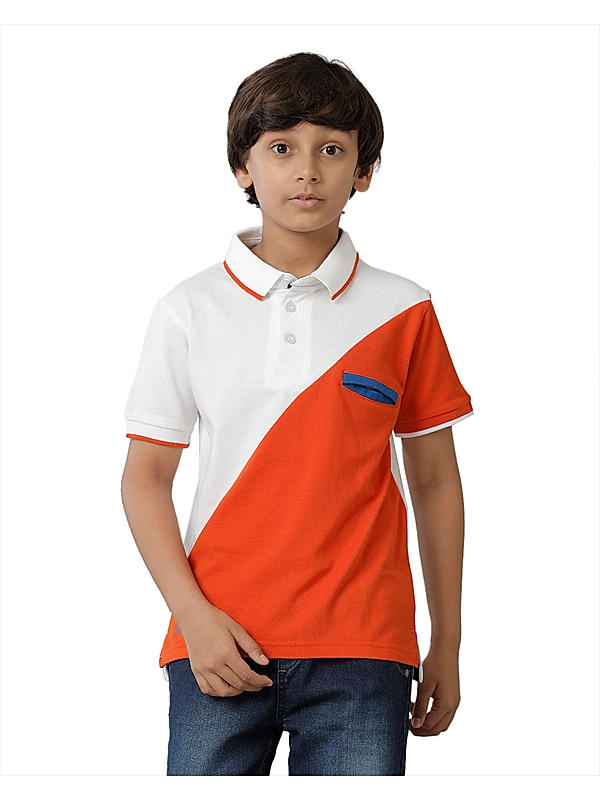 BOYS CUT N SEW POLO NECK T SHIRT