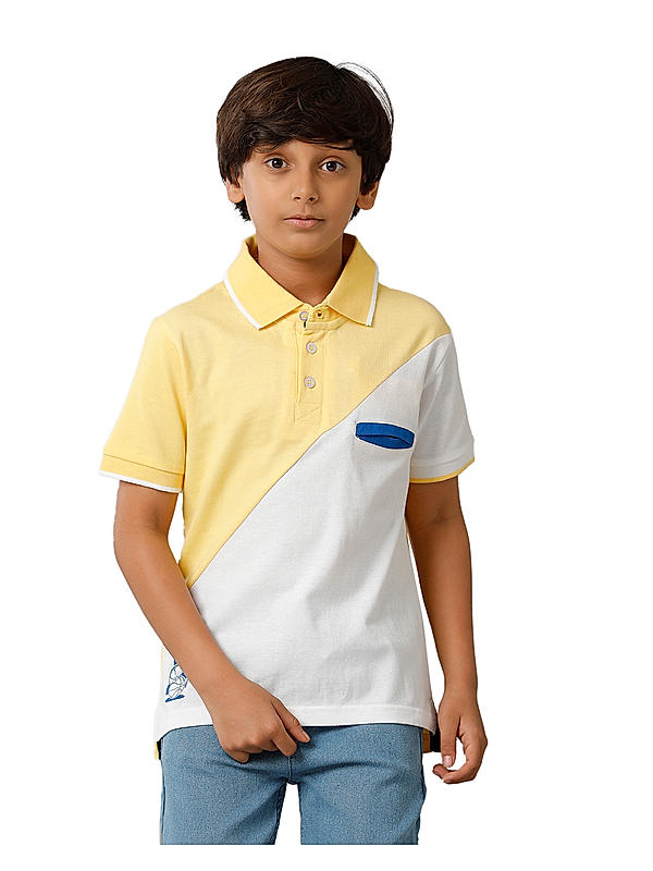 BOYS CUT N SEW POLO NECK T SHIRT