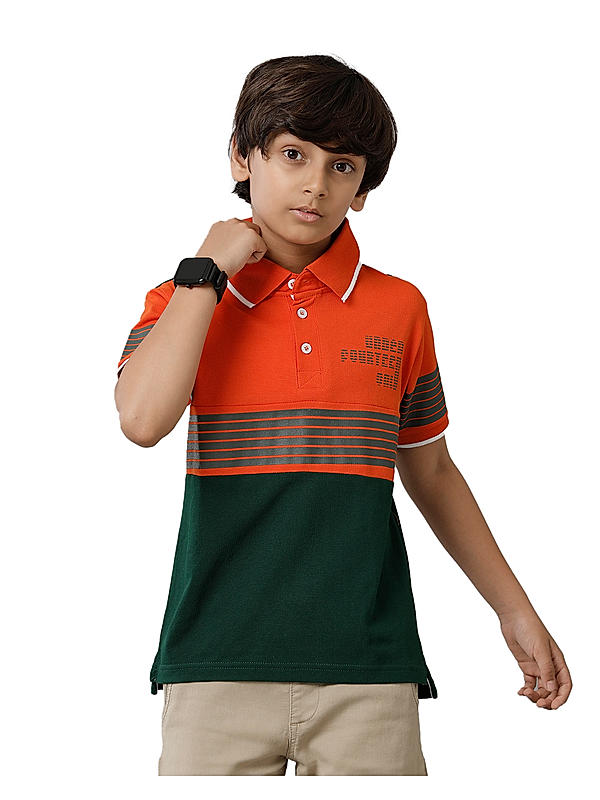 BOYS CUT N SEW POLO NECK T SHIRT