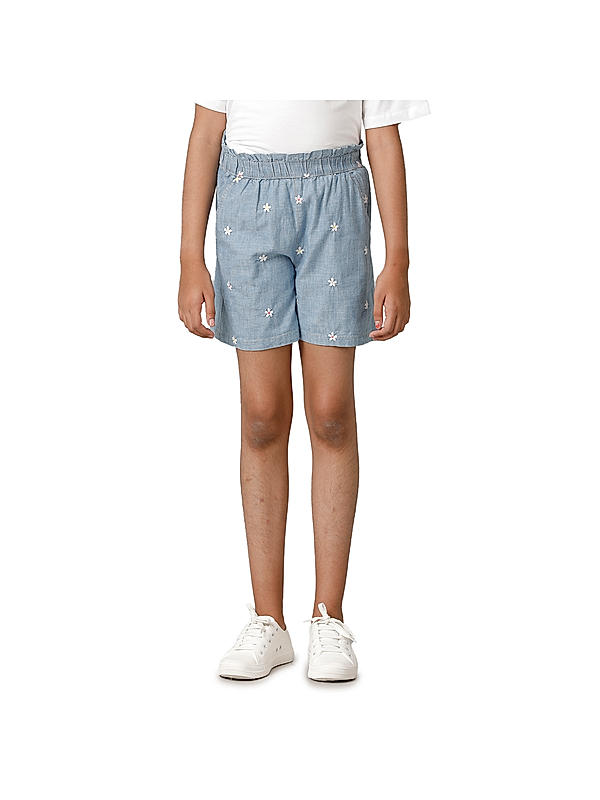 Girls Chambray Pull On Hot Shorts