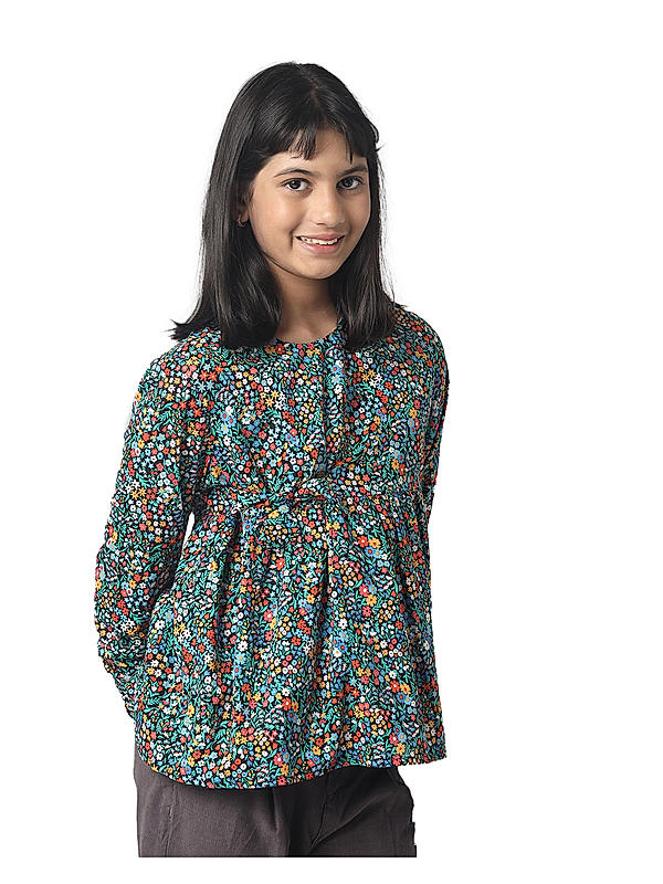 PRINTED CAMBRIC GIRLS TOP