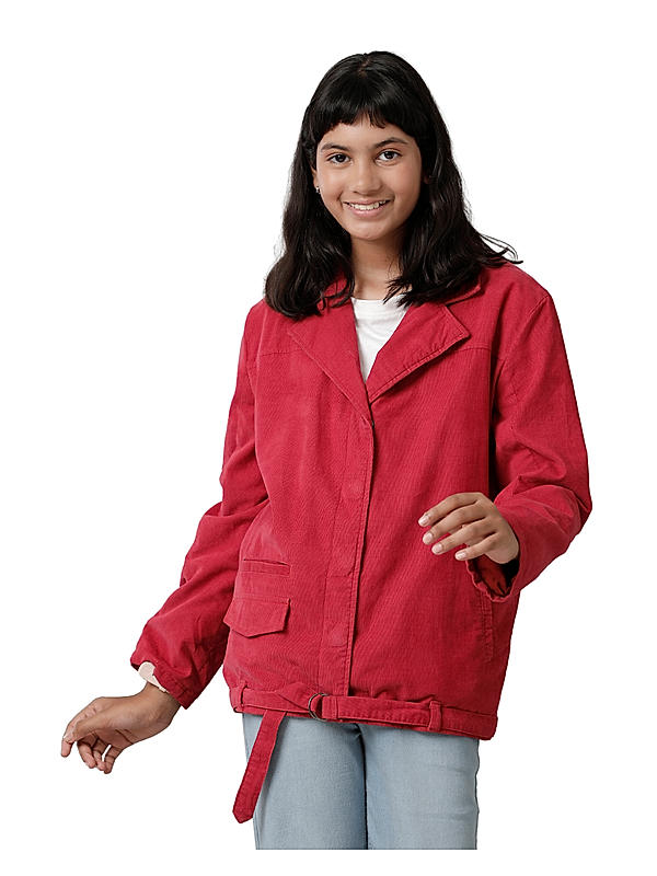 GIRLS CORDROUY FULL SLEEVE JACKET