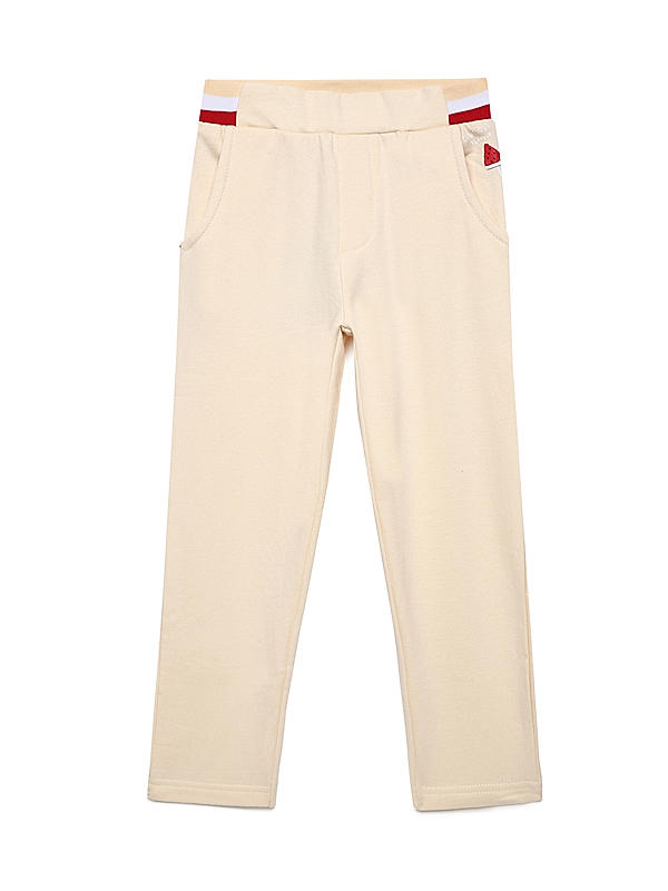 GIRLS KNITTED TIPPING RIB WAIST FULL LENGTH TROUSER