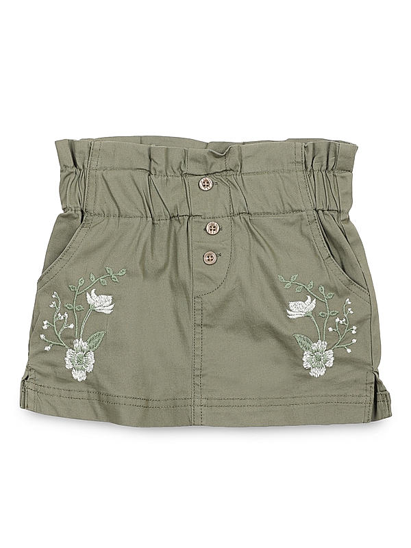 GIRLS PAPER BAG WAIST BAND EMBROIDER SKIRT