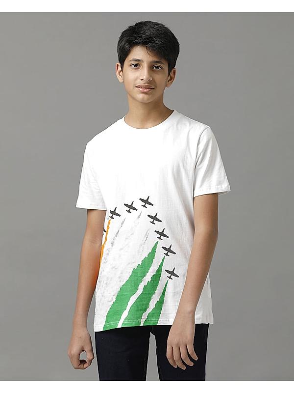 BOYS ROUND NECK T SHIRT WITH PRINTS