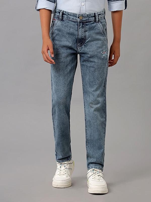 Boys Cotton Denim Washed N Musical Printed Slim Fit Jean