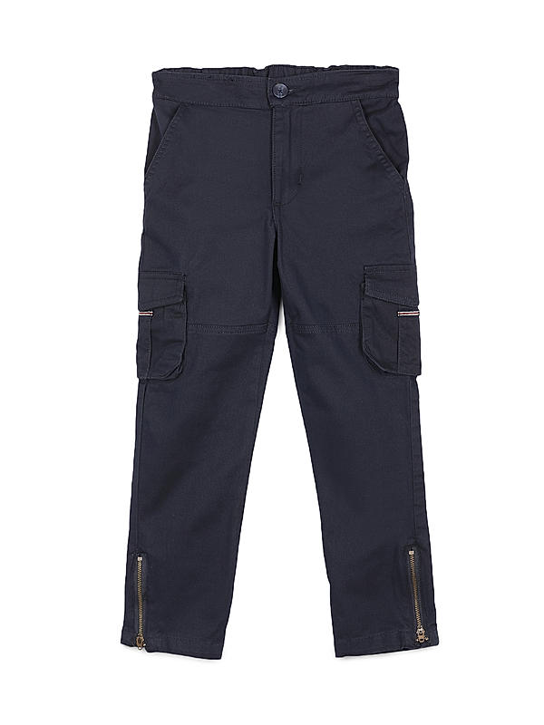 BOYS SOLID CANVAS CARGO PANT