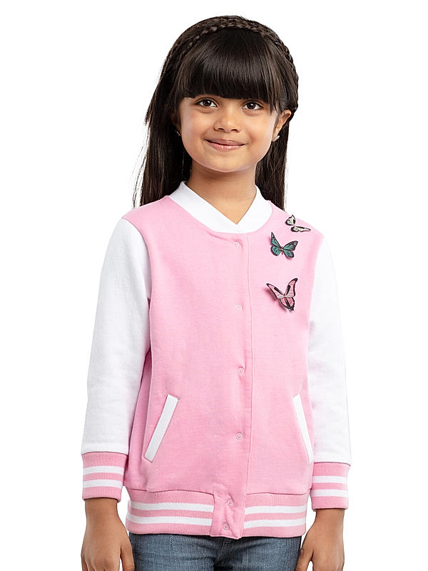 GIRLS FULL SLEEVE SWEATSHIRT WITH FRONT OPENING