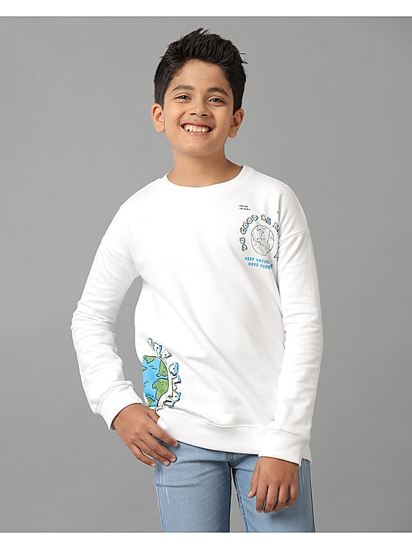 Boys White Sweat Shirts