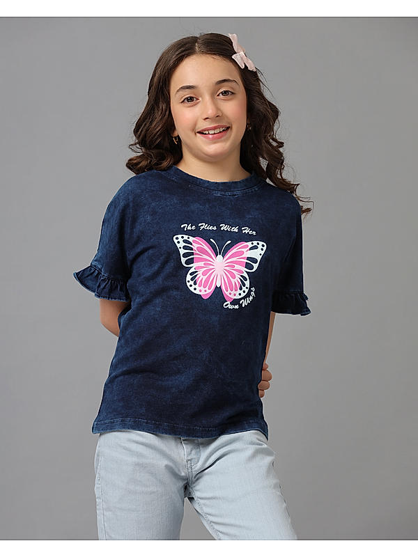 Girls Navy T-Shirts