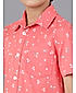 PRINTED PEACHED POPLIN HALF SLEEVE SHIRT