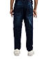 INDIGO STRETCH DENIM PANTS WITH PRINT ON FRONT PANEL