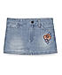 GIRLS WASHED DENIM EMBROIDERED SKIRT