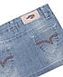 GIRLS WASHED DENIM EMBROIDERED SKIRT