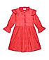 GIRLS FRILL COLLAR POLKA DOT PRINTED DRESS