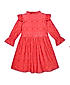 GIRLS FRILL COLLAR POLKA DOT PRINTED DRESS