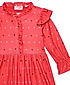 GIRLS FRILL COLLAR POLKA DOT PRINTED DRESS