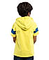 BOYS HALF SLEEVE HOODED T SHIRT WITH PRINT ON CHEST