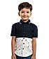 BOYS HALF PRINTED HALFSLEEVE SHIRT WITH CUT N SEW STYLING