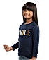 GIRLS FULL SLEEVE SWEATSHIRT WITH SEQUIENCE ON CHEST