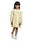 GIRLS DRESS IN YARN DYED LUREX FABRIC WITH ALL OVER BUTTA EMBROIDERY