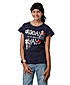 GIRLS ROUND NECK INDIGO JERST WITH DENIM ACID WASH EFFECT TOP