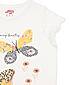 GIRLS ROUND NECK LACE SLEEVE PRINT EMBROIDERY T-SHIRT