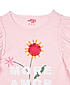 GIRLS ROUND NECK RUFFLE SLEEVE PRINT APPLIQUE T-SHIRT