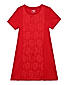 GIRLS KNITTED LACE ROUND NECK A-LINE DRESS