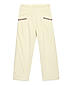 GIRLS COTTON DOBBY PAPER-BAG WAIST TROUSER WITH POCKET EMBROIDERY DETAILS